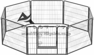 ペットフェンス 大型/中型犬用 ペットサークル パネル8枚 複数連結可能 組立簡単 折り畳み式 犬用サークル 高さ60cm