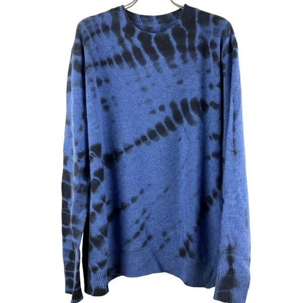 The elder statesman(ジ エルダー ステイツマン) Cashmere Radial Pattern Knit Longsleeve T Shirt (blue) 2