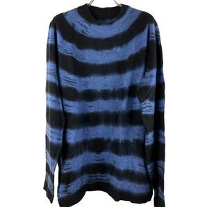 The elder statesman(ジ エルダー ステイツマン) Cashmere Radial Pattern Knit Longsleeve T Shirt (blue) 3