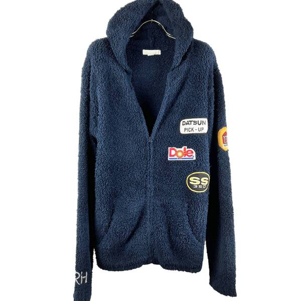 Ronherman(ロンハーマン) Barefoot Dreams Datsun Dole Patches Fur Zip Longsleeve Hoodie (navy)