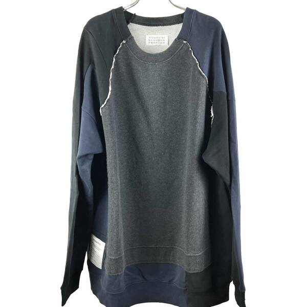 Maison Margiela (メゾン マルジェラ) Bigsize Reconstructed Patchwork Sweater Longsleeve T Shirt (grey)