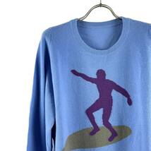 Lucien Pellat-Finet（ルシアン ペラフィネ）Surf Pattern Cashmere Knit Longsleeve T Shirt (blue)_画像2