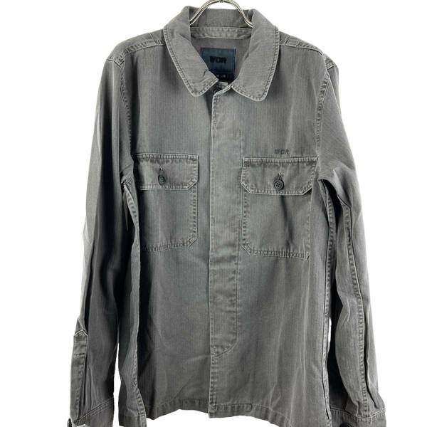 WOR（ウォル）Vintage Military Collar Longsleeve Shirt (grey)