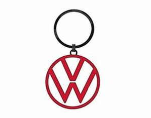 VW US純正 new-logo レッド&ブラッククローム・キーチェン【GENUINE PARTS】新品/