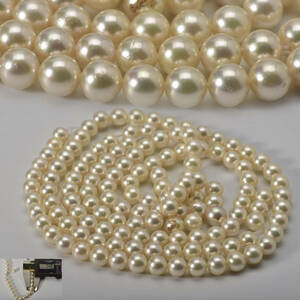 本真珠　アコヤ真珠・パールネックレス・ジャンク品　最大径7.49mm・n1302877