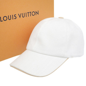 【本物保証】 箱付 超美品 ルイヴィトン LOUIS VUITTON モノグラム ビーマイキャップ ベースボールキャップ 帽子 白 M77537 希少 レア