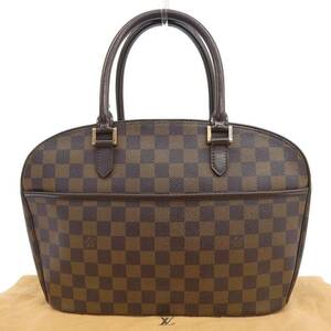 【本物保証】 布袋付 ルイヴィトン LOUIS VUITTON ダミエ サリア オリゾンタル ハンドバッグ エベヌ N51282