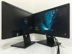 ☆【良品 ２台セット】Dell E2016H ワイド液晶モニター 19.5インチ WXGA++(1600×900) D-Sub/DisplayPort ケーブル付属 動作品