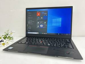 【14インチ】Lenovo 6th Gen ThinkPad X1 Carbon 2018 20KH-0068JP『Core i5(8250U) 1.6GHz/RAM:8GB/SSD:256GB』Win10Pro 動作品※難あり