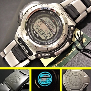  finest quality!. Logo lighting!W name 3rd 3! combination breath! compass thermometer altimeter! multifunction digital wristwatch Casio CASIO Protrek x Hunting World 