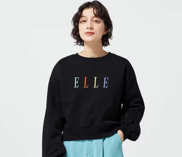 ELLE ×GU スウェットプルオーバー　ブラック