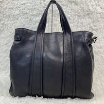 1円〜 未使用級 【至高の逸品】MAURO GOVERNA トートバッグ ビジネス バッファローレザー 2way 大容量 ショルダーバッグ マウロ ゴヴェルナ_画像3