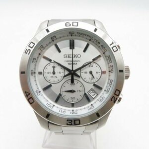 SEIKO CHRONOGRAPH 100M 6T63-00E0 シルバー文字盤 メンズ 腕時計 稼働品