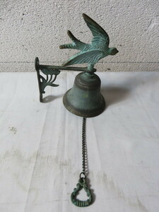 N ⑫ 19 ドアベル 鳥 アンティーク雑貨 検索(ブロンズ アイアンベル レトロ 真鍮 銅製