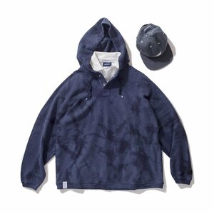 新品未使用 Size 1 DESCENDANT BAJA TIE DYE HOODED SWEATSHIRT 18SS ディセンダント スウェットシャツ 181ATDS-CSM02 NAVY 日本製