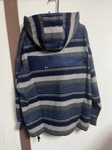 新品未使用 完売品 Size2 DESCENDANT MOLE HOODED STRIPE LS SHIRT 23AW 長袖シャツ ディセンダント 232TQDS-SHM04 NAVY 日本製 正規店購入