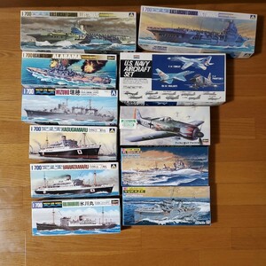 【未組立】タミヤ 　ハセガワ　アオシマ 　ウォーターラインシリーズ　等々　戦艦　 海軍 　艦 まとめ売り　プラモデル