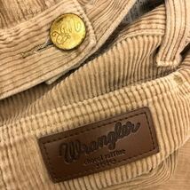 【し020】Wrangler×chocol raffine robe コーデュロイパンツ Mサイズ ベージュ ロング丈 無地 タック入り ブランド古着 送料無料_画像5