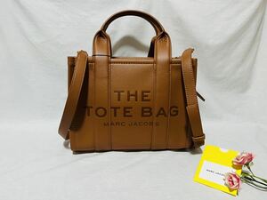 新作 MARC JACOBS マークジェイコブス レザー ミニ トートバッグ ショルダーバッグ THE LEATHER MINI TOTE BAG ARGAN OIL