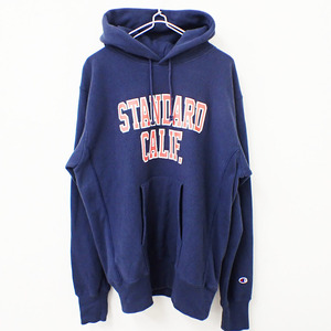 KM-3565【スウェットパーカー】Champion x STANDARD CALIFORNIA チャンピオンxスタンダードカリフォルニア★リバースウィーブ★XL ネイビー