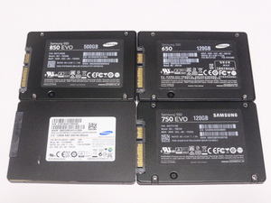 Samsung SSD SATA 2.5inch 500GB 1台 128GB 1台 120GB 2台 合計4台セット 正常判定 本体のみ 中古品です 