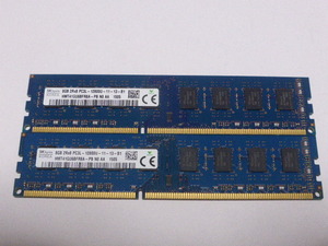 メモリ デスクトップパソコン用 低電圧 1.35V SK hynix DDR3L-1600 PC3L-12800 8GBx2枚 合計16GB 起動確認済みです