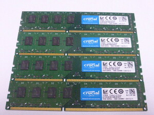 メモリ デスクトップパソコン用 低電圧 1.35V CFD Crucial DDR3L-1600 PC3L-12800 8GBx4枚 合計32GB 起動確認済みです W3U1600CM-8G