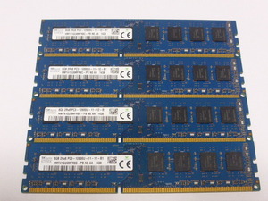 メモリ デスクトップパソコン用 SK hynix DDR3-1600 PC3-12800 8GBx4枚 合計32GB 起動確認済みです