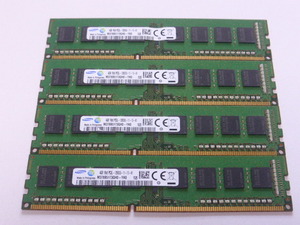 メモリ デスクトップパソコン用 Samsung 低電圧 1.35V DDR3L-1600 PC3L-12800 4GBx4枚 合計16GB 起動確認済みです①