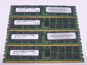 メモリ サーバーパソコン用 1.5V Micron PC3-14900R(DDR3-1866R) ECC Registered 16GBx4枚 合計64 GB 起動確認済みです