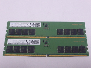 メモリ デスクトップパソコン用 Samsung DDR5-4800 PC5-38400 32GBx2枚 合計64GB 起動確認済みです