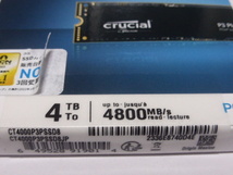 Crucial P3 Plus SSD M.2 NVMe Type2280 Gen 4x4 4000GB(4TB) 電源投入回数3回 使用時間0時間 正常100% CT4000P3PSSD8JP 中古品扱いです_画像2