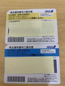 【5964】ANA 全日空 株主優待券 2枚 2023/6/1～2024/5/31迄 2023/12/1~2024/11/30有効 番号通知OK