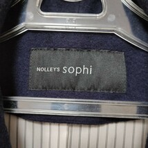 美品 Nolley's sophi ウール チェスター ２wayフードロングコート ネイビー38_画像8