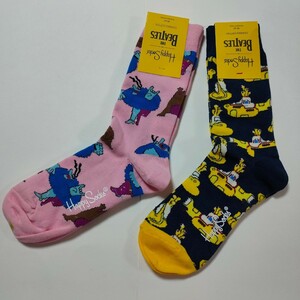 未使用 ハッピーソックス HappySocks 靴下2足セット ビートルズイエローサブマリン 