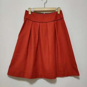 美品 ノーリーズ Nolley's 日本製 フレアスカート ウール 素材38 オレンジ系色 フレアスカート スカート