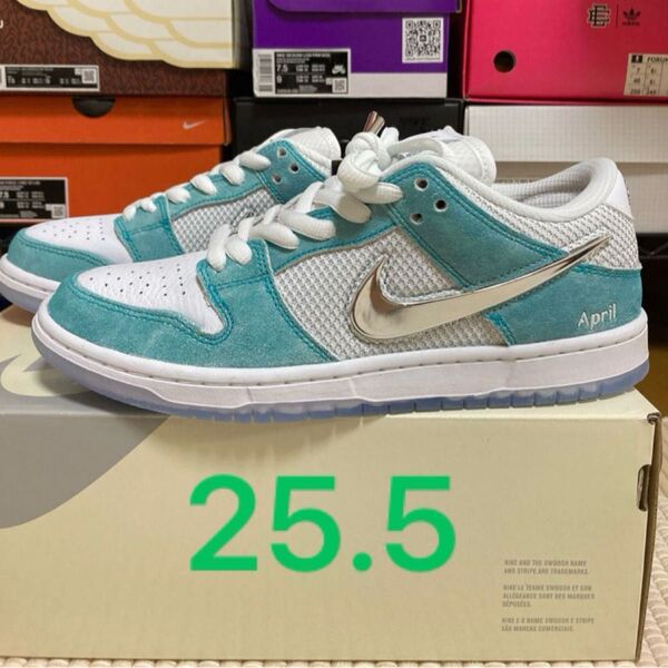 APRIL SKATEBOARDS × NikeSBDunk Low Pro QS "White and Multi-Color"