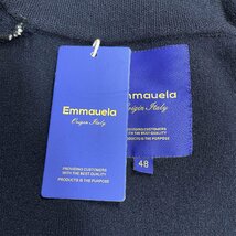 個性・カーディガン 定価4万◆Emmauela・イタリア・ミラノ発◆高品質ウール ソフト ストレッチ 無地 ロング丈 ニットベスト 秋冬 XL/50_画像9