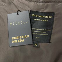 定価8万★christian milada・ミラノ発・ブルゾン★ミンク/カシミヤ混 暖かい 快適 チェック柄 ボア 可愛い フェミニン M/36サイズ_画像8