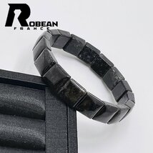 レア EU製 定価5万円★ROBEAN・ブラックルチルクォーツバングル★黒針水晶 ブレスレット パワーストーン 金運 天然石 12*6mm 1001G1216_画像3