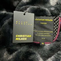 定価8万★christian milada・ミラノ発・ジャケット★ミンク/カシミヤ混 厚手 防寒 裏起毛 総柄 ブルゾン アウター ビジネス 通勤 XL/50_画像9