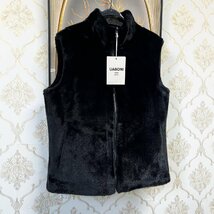 高級EU製＆定価8万◆UABONI*Paris*豪華ミンク/カシミヤ混・毛皮ファーベスト*ユアボニ*パリ発◆防寒 保温 ソフト ふわふわ 2面着 XL/50_画像8