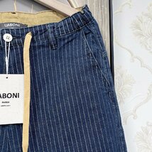 個性EU製＆定価4万◆UABONI*Paris*スウェットパンツ*ユアボニ*パリ発◆上品 通気 伸縮性 ストレイプ デニム ビンテージ 普段着 M/46_画像5