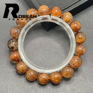 逸品 EU製 定価9万円★ROBEAN・ブラウンルチルクォーツ★ブレスレット パワーストーン 天然石 綺麗 金運 お守り 12.3-12.8mm 1001G1187