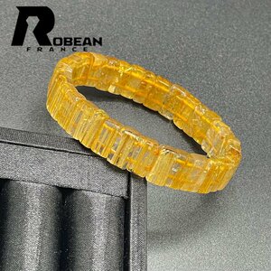 絶賛 EU製 定価21万円★ROBEAN・タイチンルチルバングル★黄金針水晶 ブレスレット パワーストーン 金運 お守り 11.6*5mm 1001G968