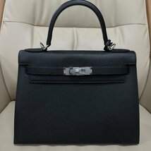 新品同様 ★ HERMES エルメス ★ ケリー28 外縫い B刻印 ヴォーエプソン ハンドバッグ トートバッグ Kelly 2way ブランド レディース_画像2