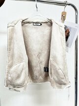 人気ヨーロッパ製※定価10万◆ブルガリア発※RISELIN 豪華ミンク/カシミヤ混・毛皮コート ソフト 防寒 無地 キレイめ レディース M/46_画像3