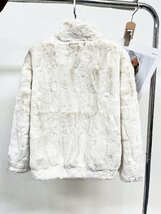 人気ヨーロッパ製※定価10万◆ブルガリア発※RISELIN 豪華ミンク/カシミヤ混・毛皮コート ソフト 防寒 無地 キレイめ レディース L/48_画像2