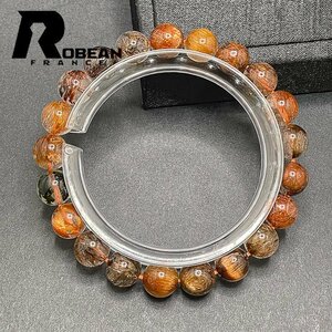 高級 EU製 定価5万円★ROBEAN・ブラウンルチルクォーツカラフル★ブレスレット パワーストーン 天然石 綺麗 金運 8.9-9.5mm 1001G1347