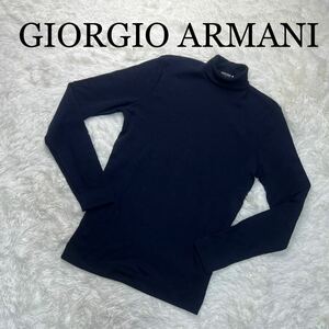 GIORGIO ARMANI ジョルジオアルマーニ セーター ニット ネイビー 長袖 タートルネック USA 34サイズ